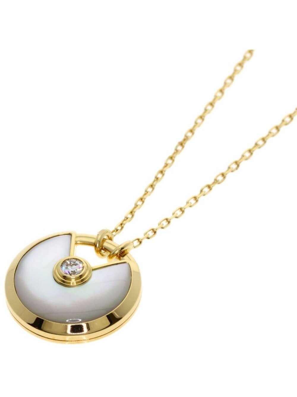 Cartier Amulette de Cartier SM Shell Diamond Necklace 18k Yellow Gold